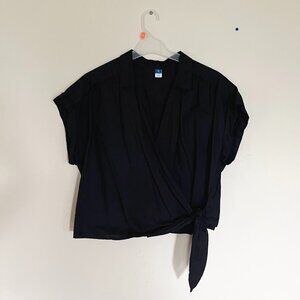 Old Navy Black Wrap Blouse